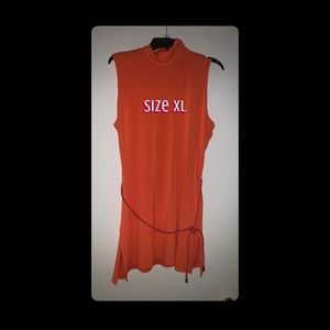 JCPenny Orange XL sleeveless tunic with belt